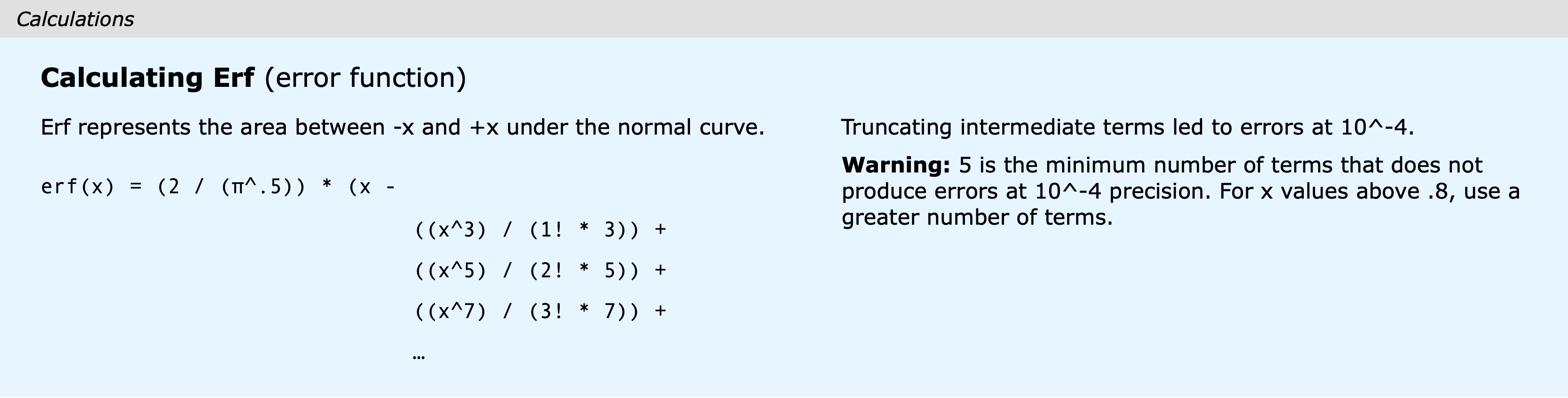 calculating erf